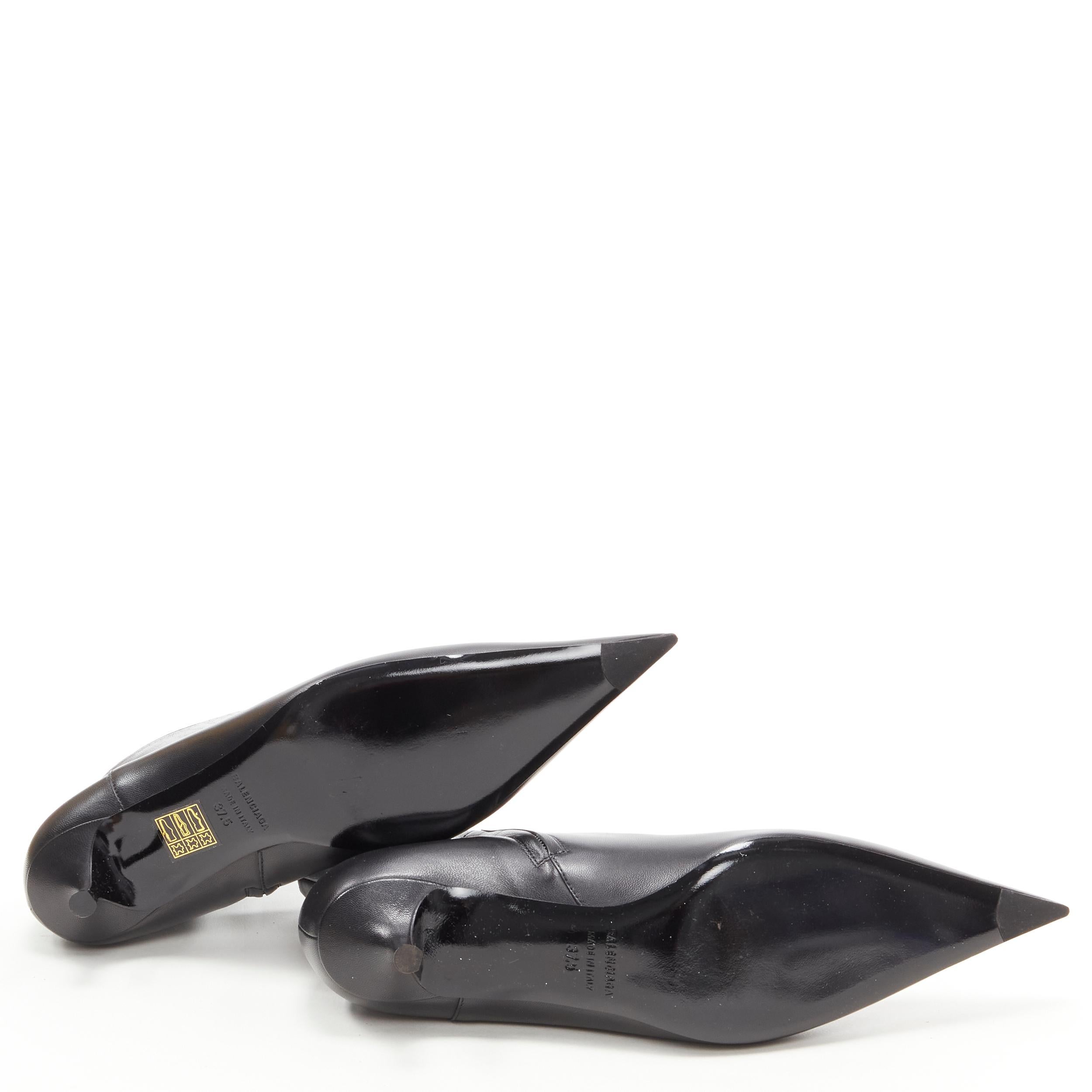 new BALENCIAGA Knife black calfskin leather kitten heel bootie EU37.5 US7.5 5
