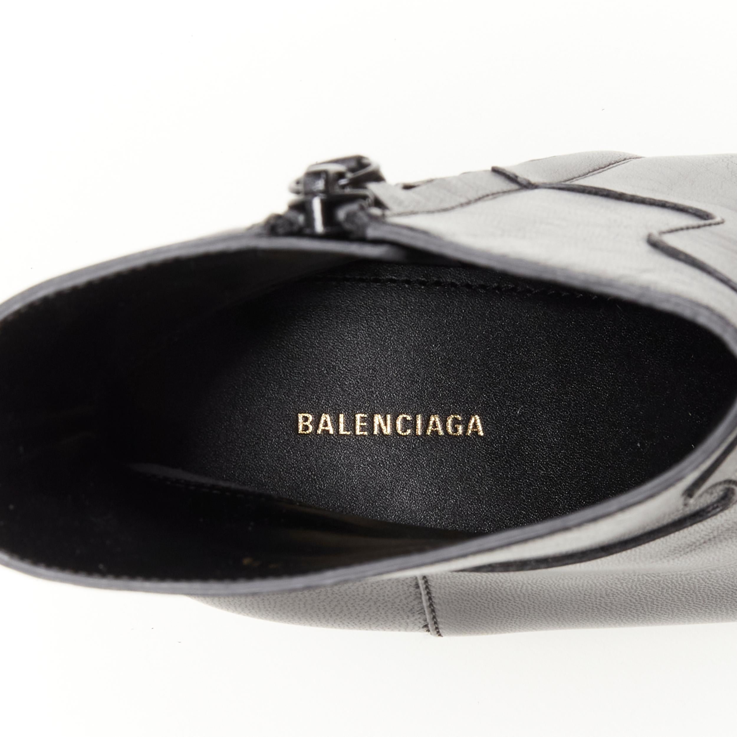 new BALENCIAGA Knife black calfskin leather kitten heel bootie EU37.5 US7.5 3