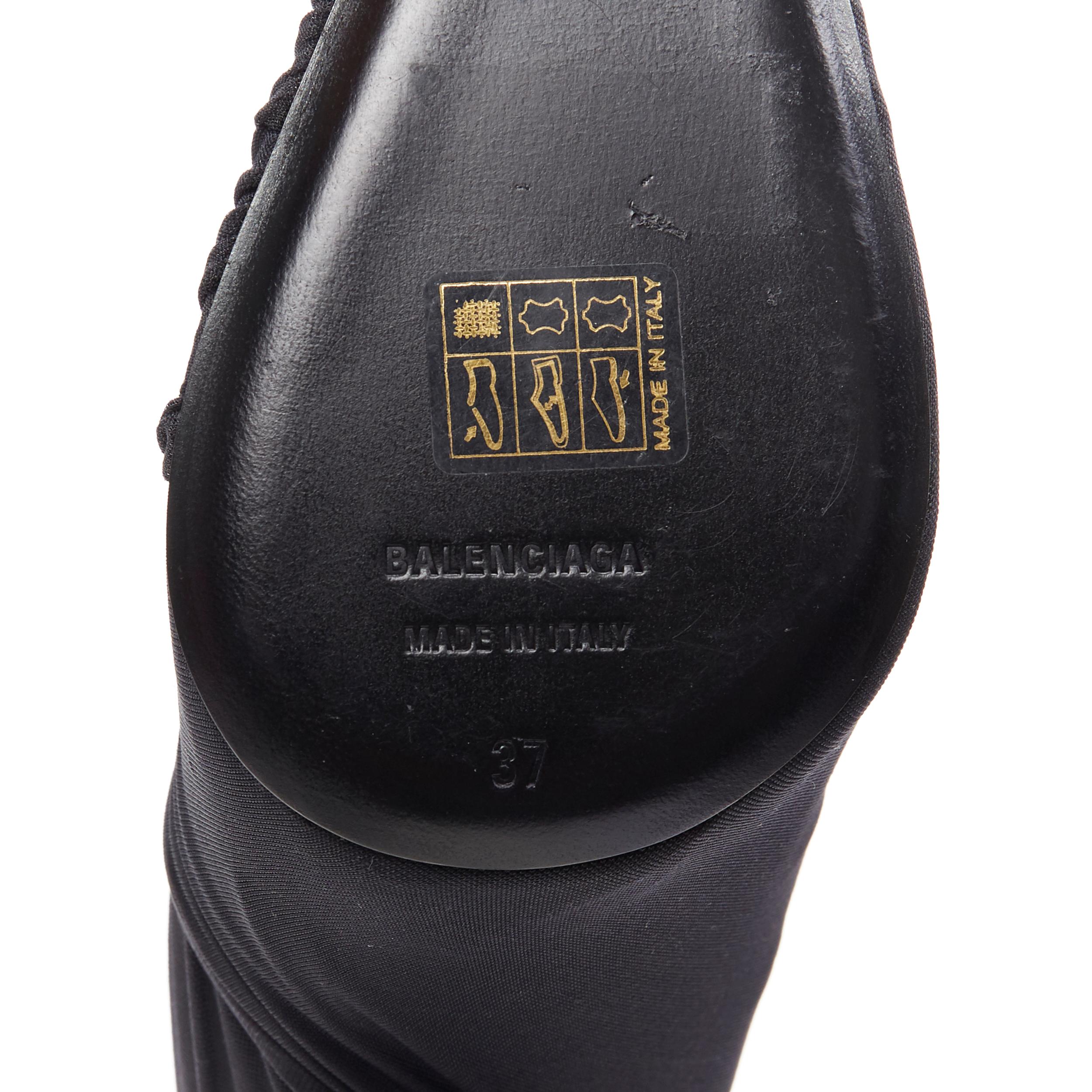 new BALENCIAGA Knife Drape Knit black stretch jersey wrapped high heel pump EU37 3