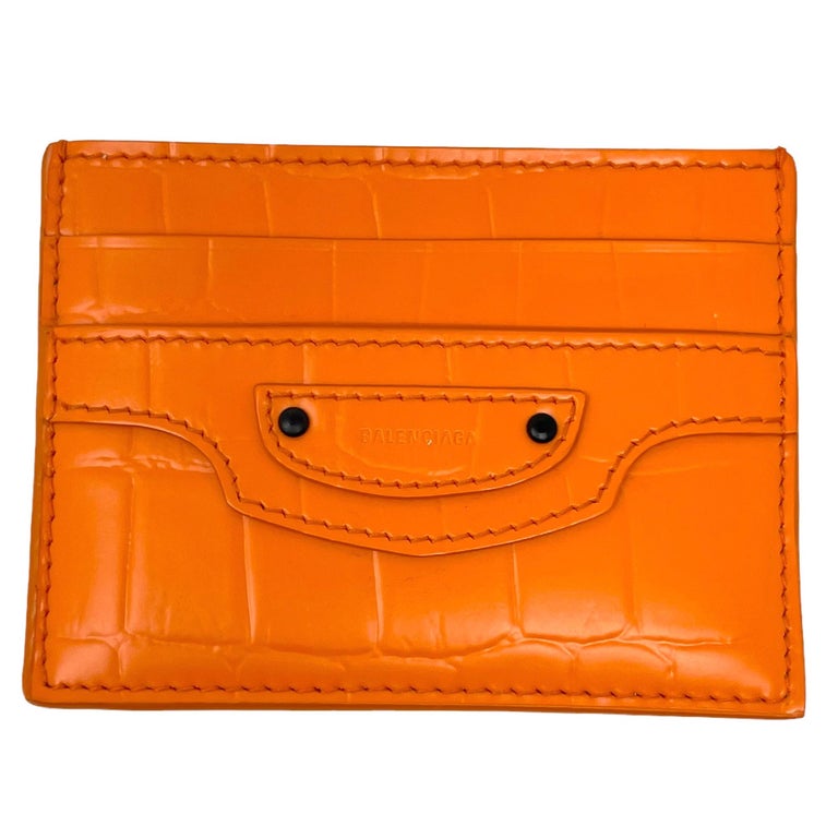 orange balenciaga wallet