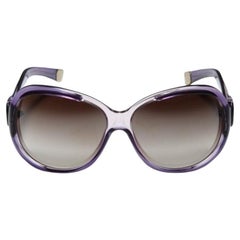 New Balenciaga Purple Reflective Sunglasses With Case