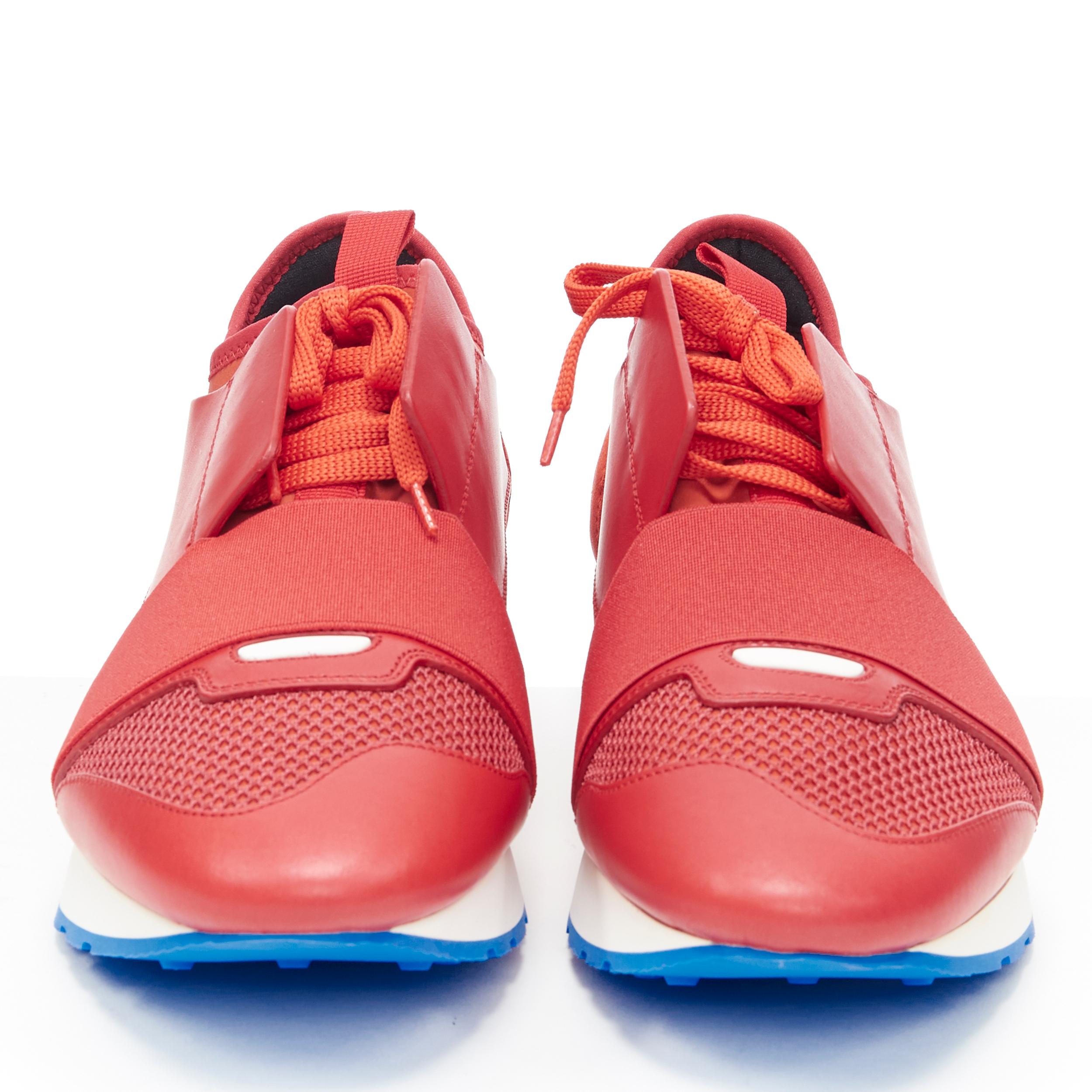 Orange new BALENCIAGA Race Runner red white low sneakers EU41 US8 506328 W0YXS 6501