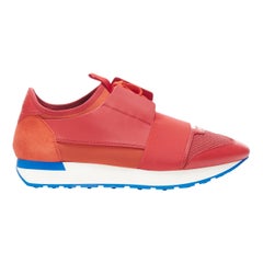 new BALENCIAGA Race Runner red white low sneakers EU41 US8 506328 W0YXS 6501