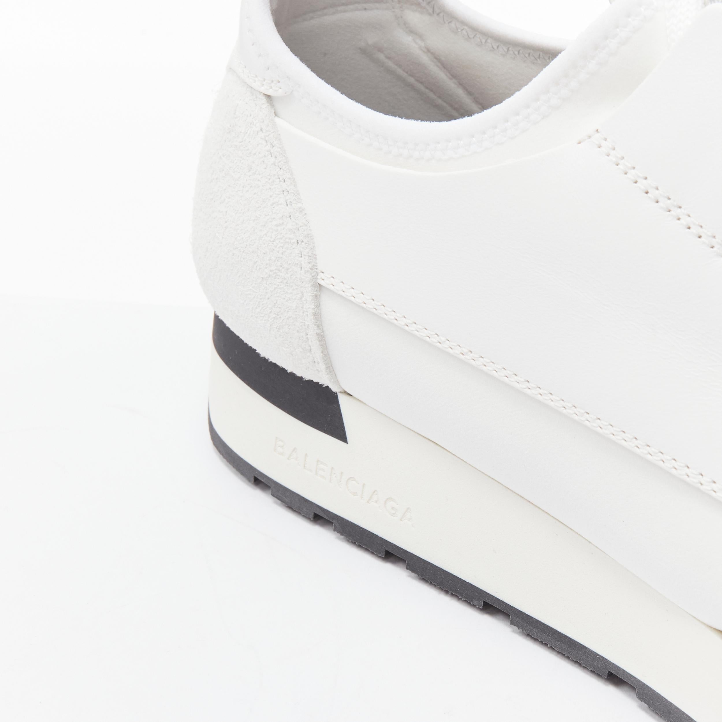 new BALENCIAGA Race Runner white mesh leather black strap low sneaker EU43 US10 3