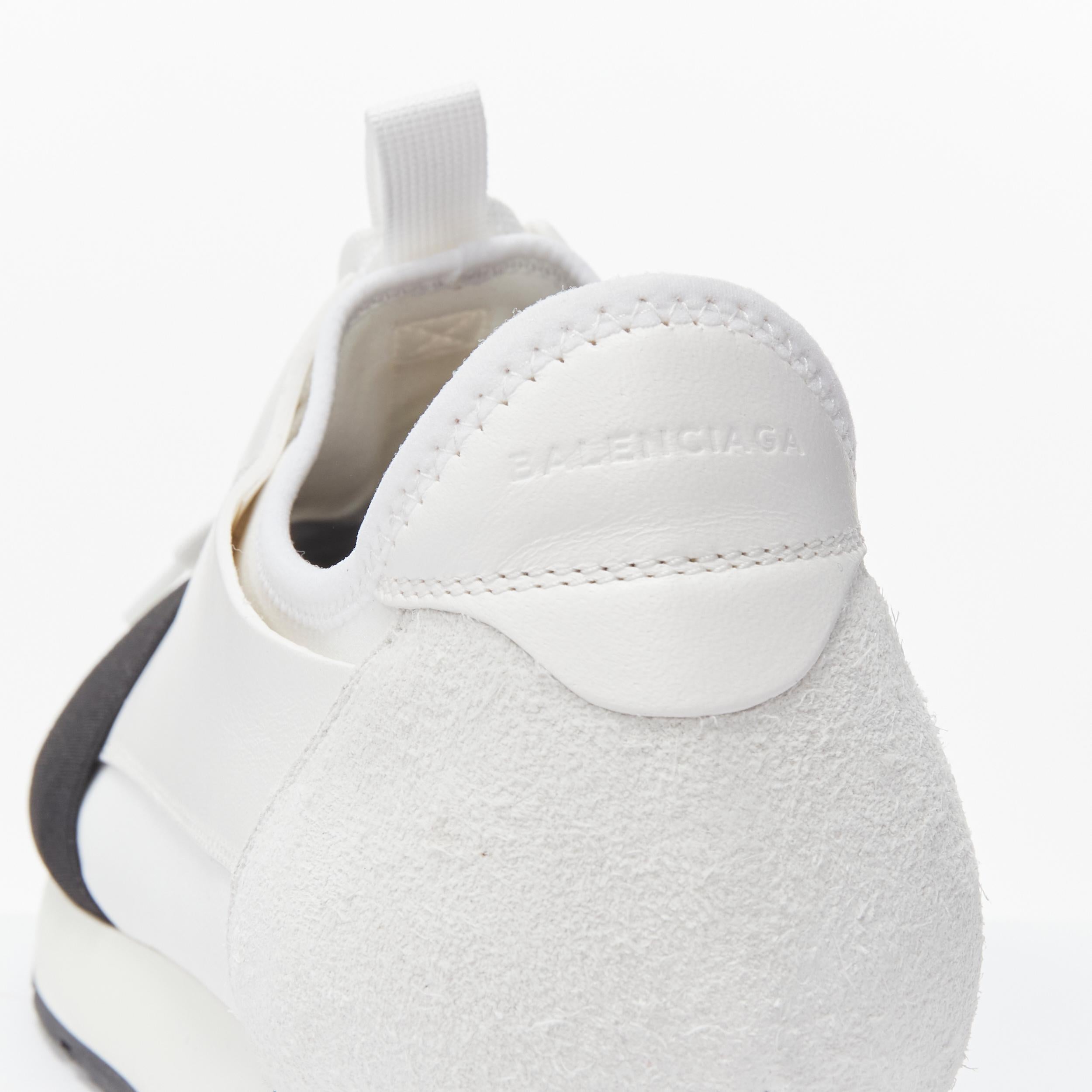 new BALENCIAGA Race Runner white mesh leather black strap low sneaker EU43 US10 4