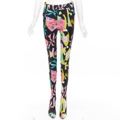 new BALENCIAGA Runway Demna Pantashoe black floral heel boots pants IT38 EU37