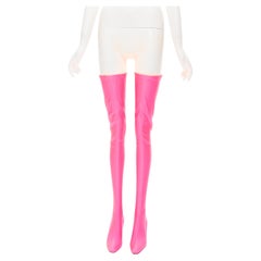 new BALENCIAGA Spandex Thigh over the knee Fluo Rose bright pink boot EU35