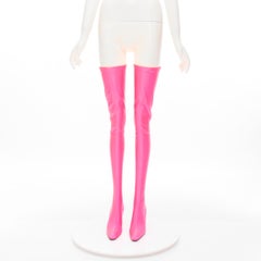 new BALENCIAGA Spandex Thigh over the knee Fluo Rose bright pink boot EU37