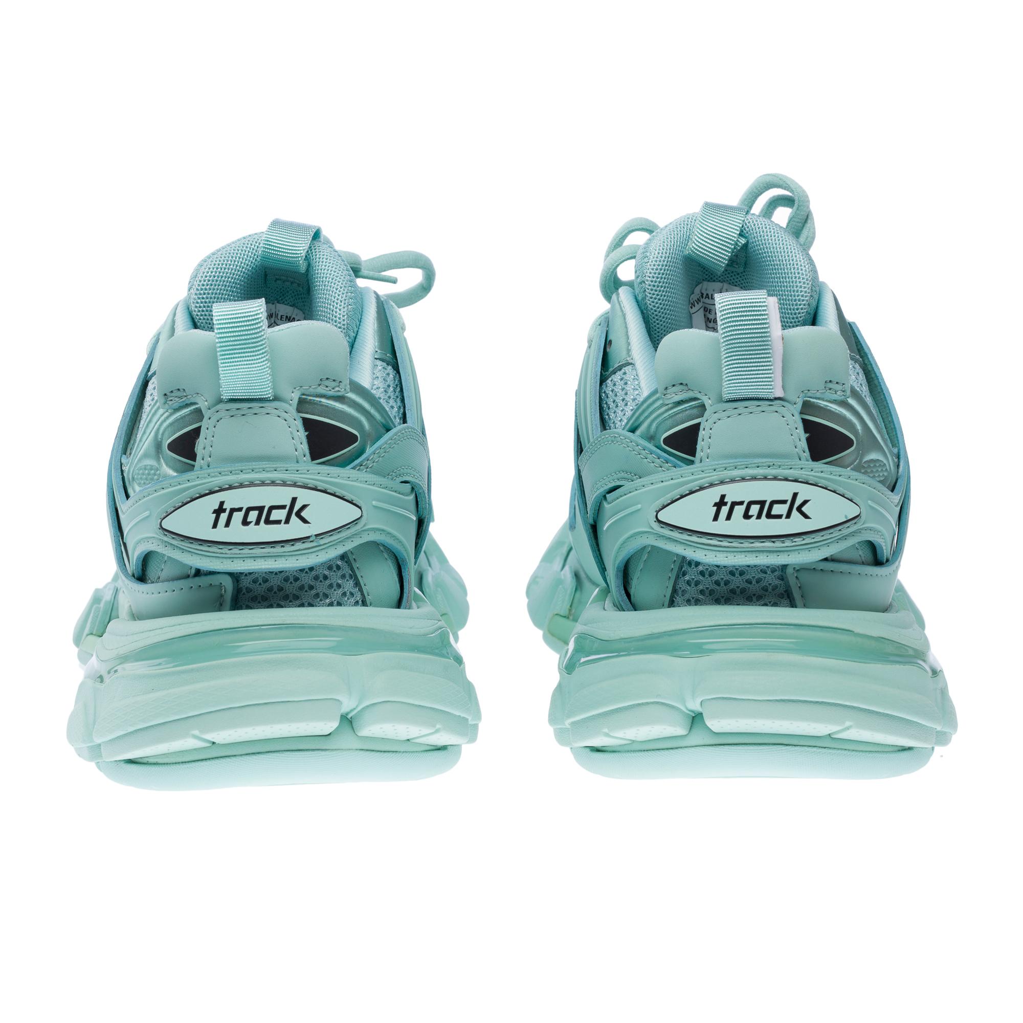 New Balenciaga Track Sneakers in Aqua & Black Mesh, size 6 For Sale 6