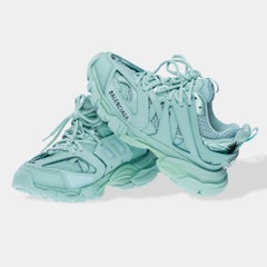 New Balenciaga Track Sneakers in Aqua & Black Mesh, size 6