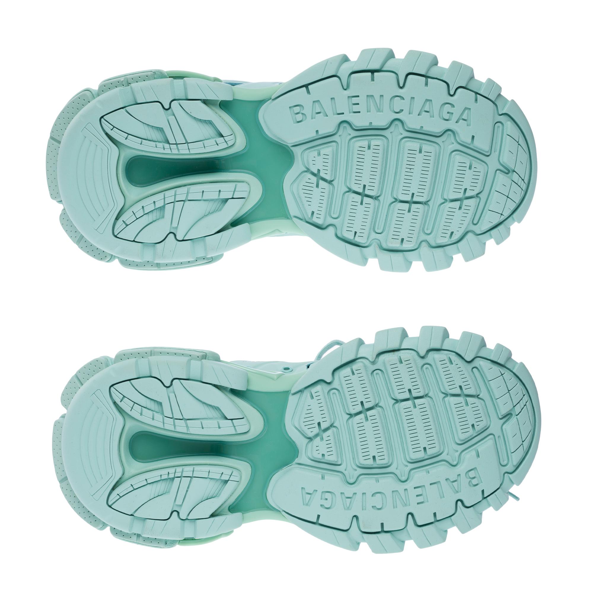 New Balenciaga Track Sneakers in Aqua & Black Mesh, size 6 For Sale 5