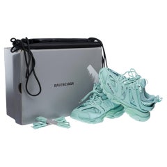 New Balenciaga Track Sneakers in Aqua & Black Mesh, size 6