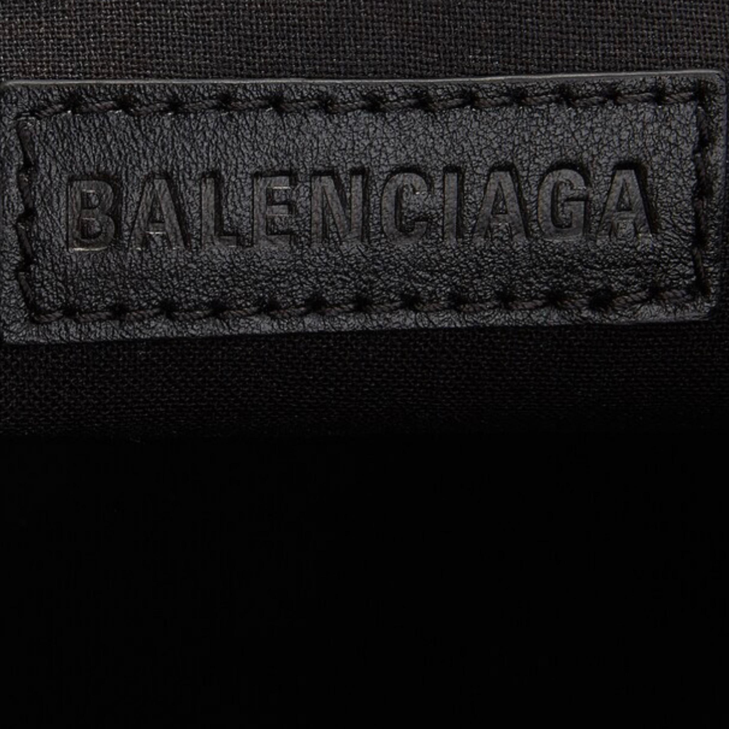 New Balenciaga White BB Logo Print Small Jumbo Canvas Clutch Pouch Bag For Sale 7