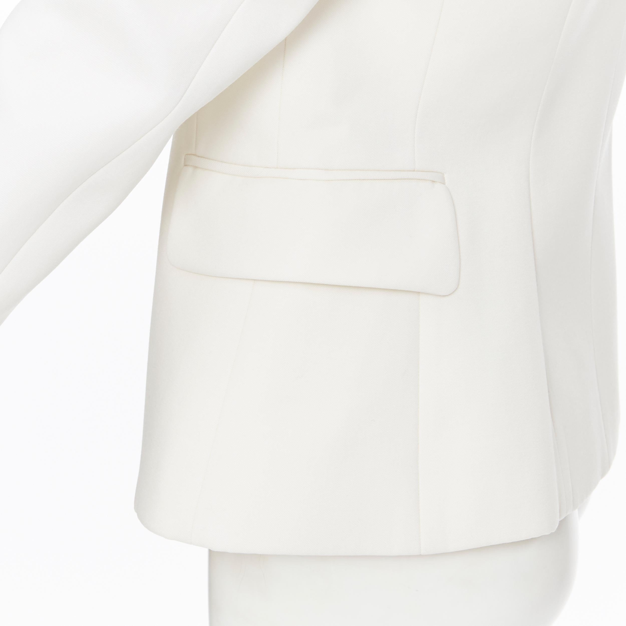 new BALMAIN 100% wool white silver button double breasted blazer jacket FR38 M 2