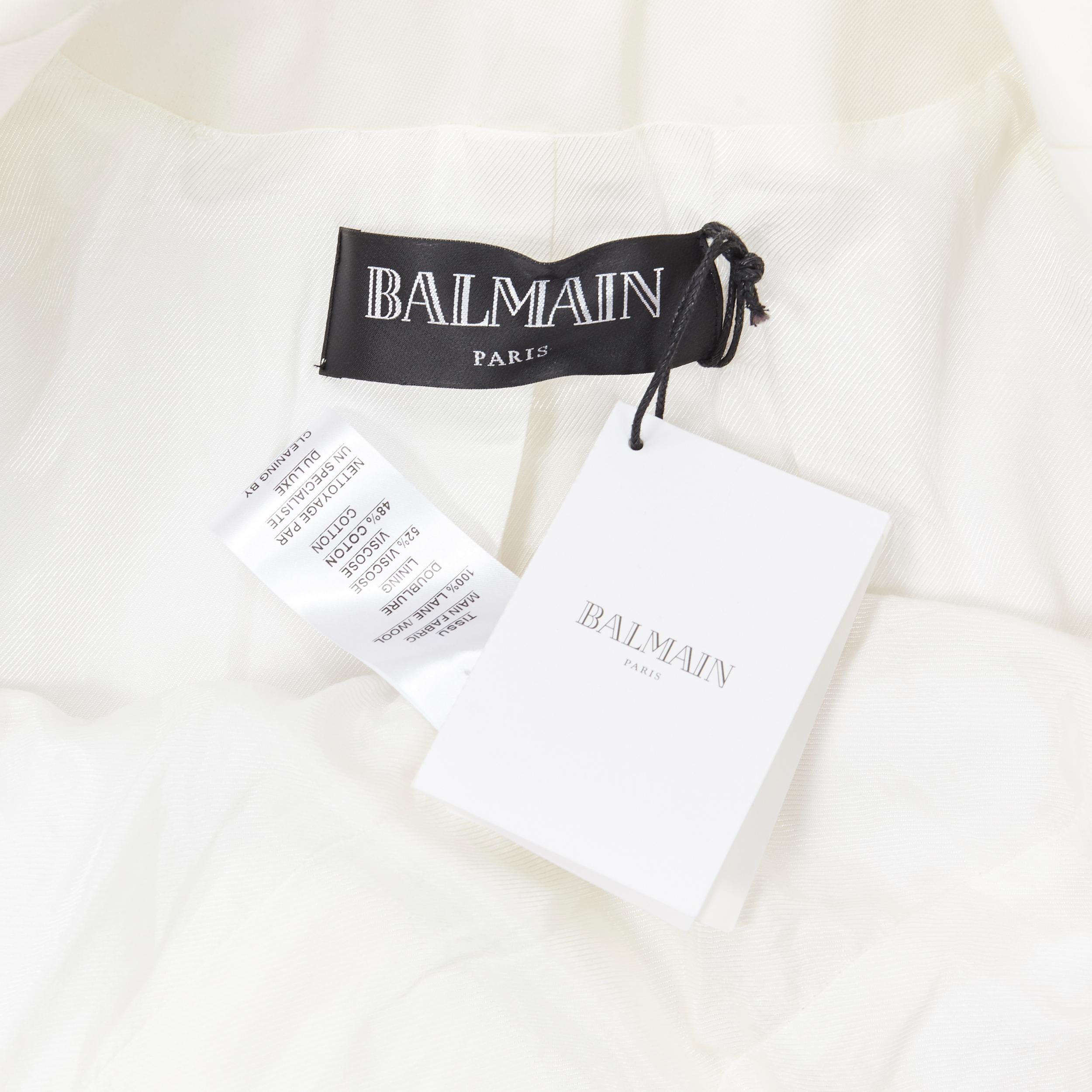 new BALMAIN 100% wool white silver button double breasted blazer jacket FR38 M 3