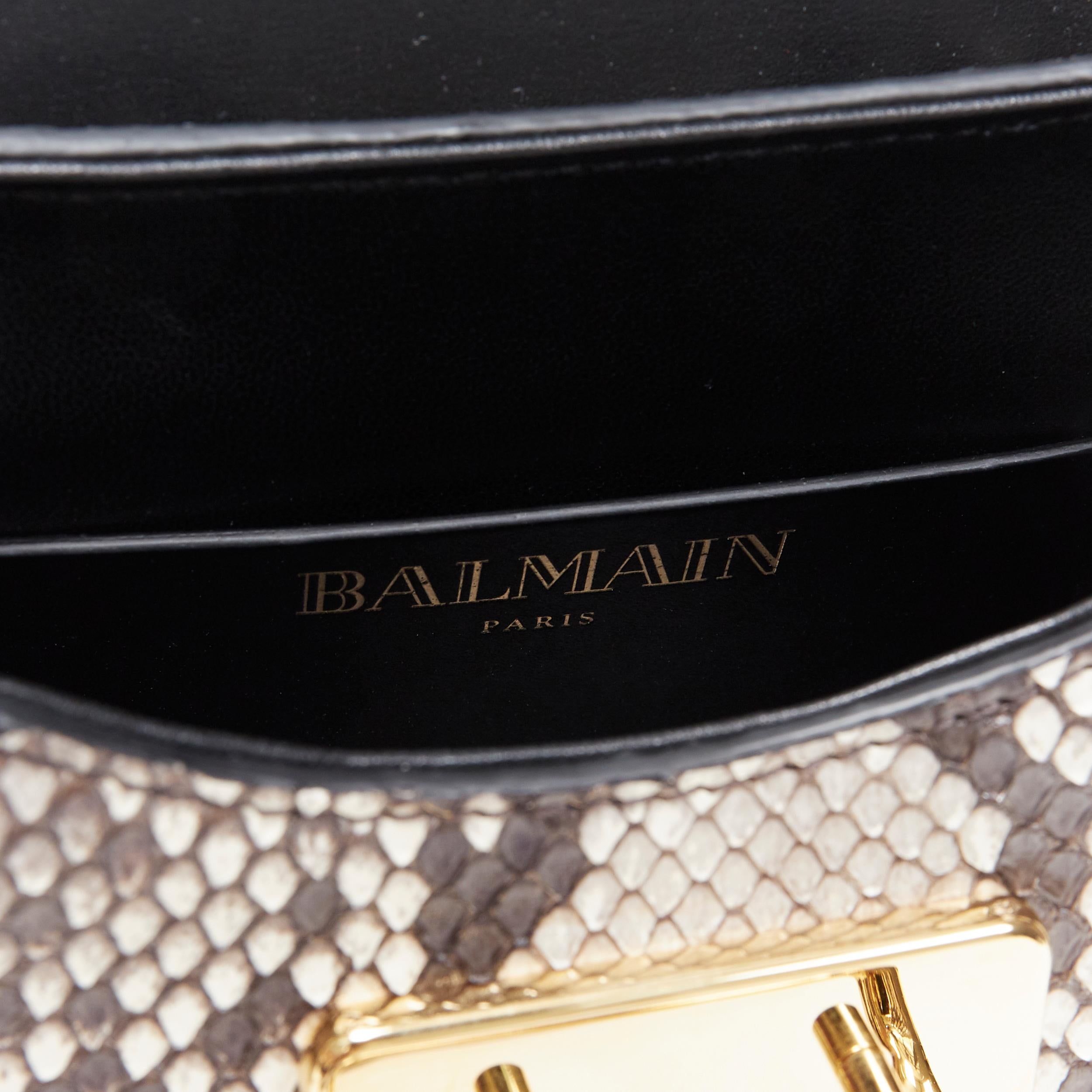 nuova borsa a tracolla BALMAIN 44-18 in pelle scamosciata marrone con borchie dorate 6