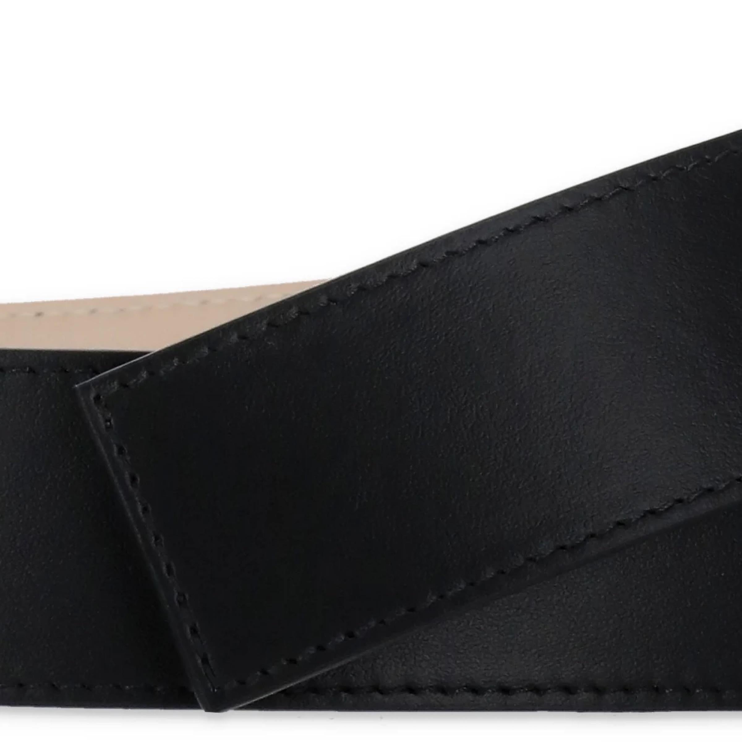 New Balmain Black B Logo Leather Belt Size 85 EU For Sale 3