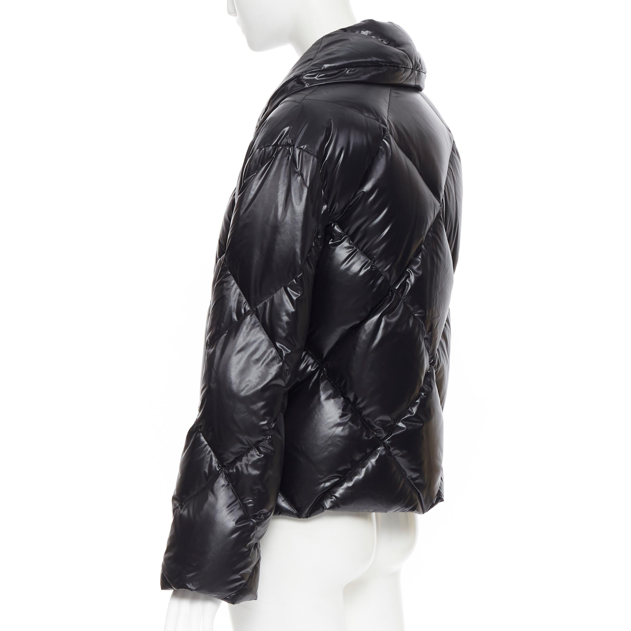 new BALMAIN black double breasted diamond goose down quilted puffer jacket FR34 In New Condition In Hong Kong, NT