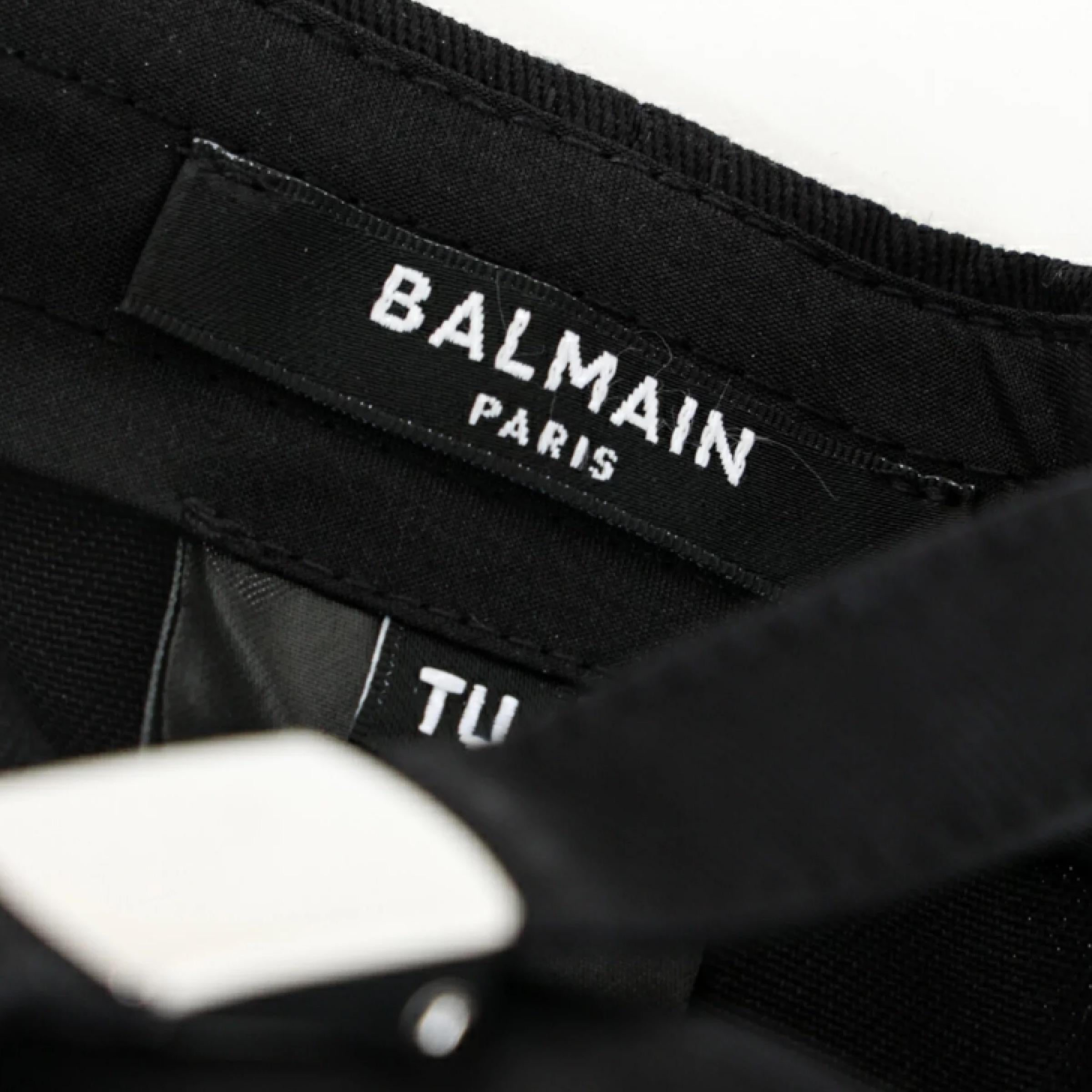 New Balmain Black Front Logo Cotton Cap For Sale 7