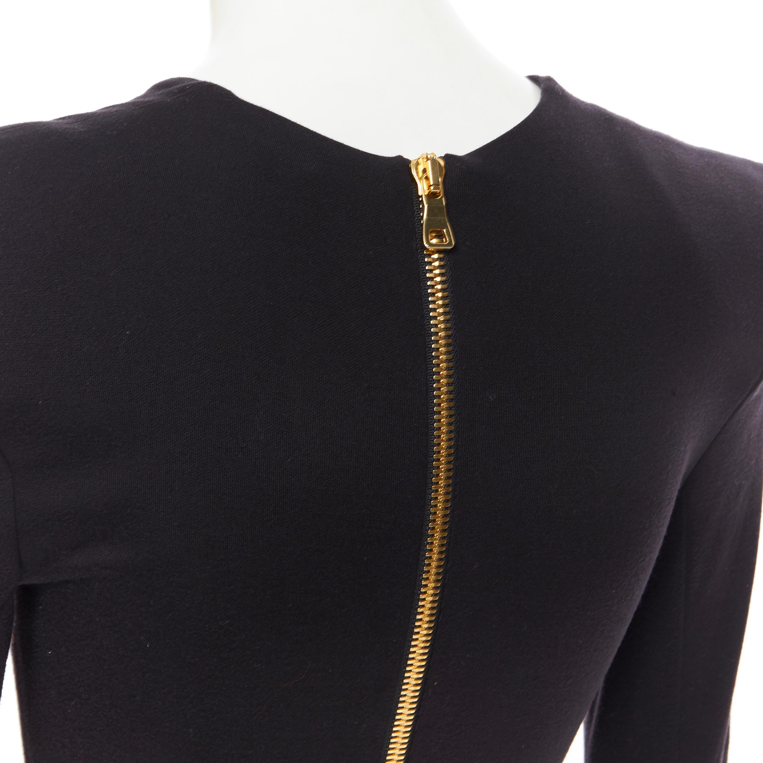 new BALMAIN black gold military coin harness chain necklace bodycon dress FR34 2