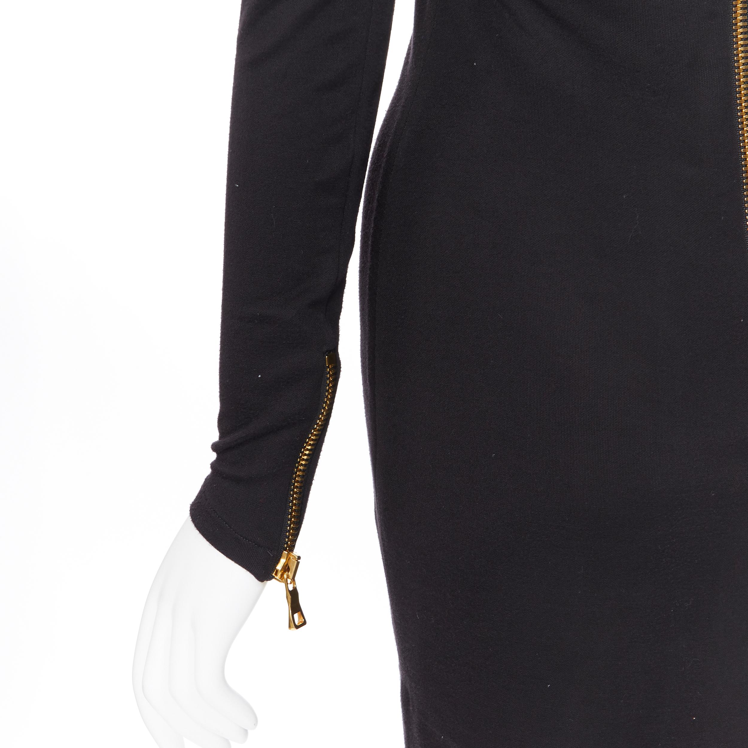 nuevo BALMAIN negro oro militar moneda arnés cadena collar bodycon vestido FR34 4