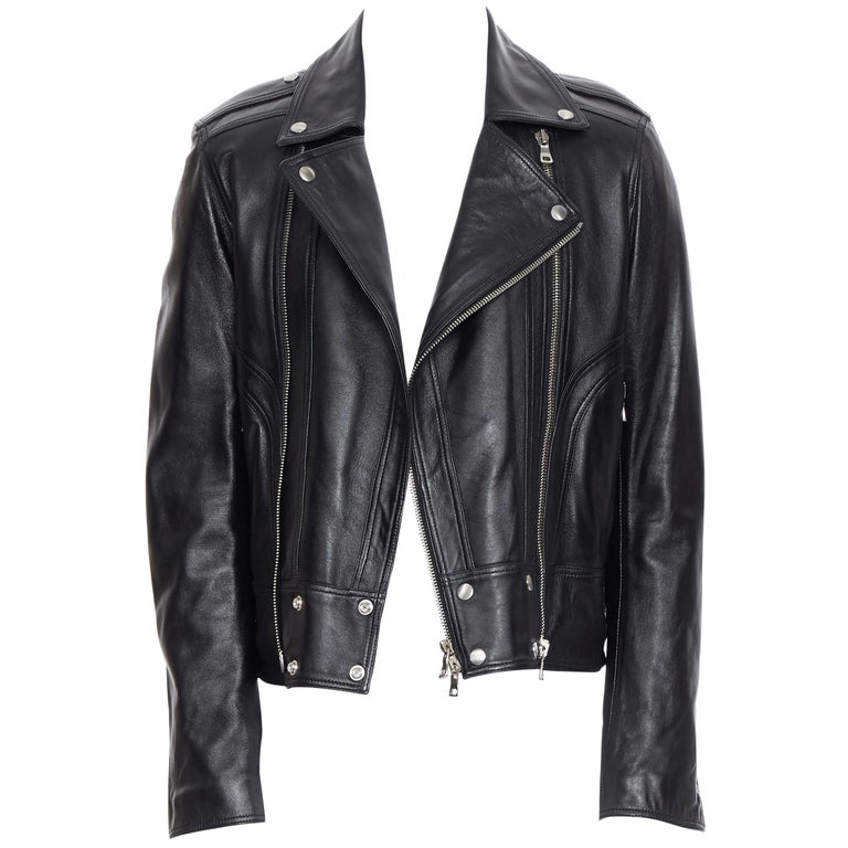 Pristine Leather Mens Slim Lambskin Leather Motorcycle Biker Overcoat Pristine Leather Mens Slim Lambskin Leather Motorcycle Biker Overcoat
