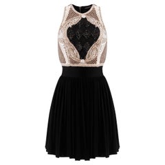 NEW BALMAIN BLACK MINI DRESS with KNITTED DETAILS FR 36 - 4