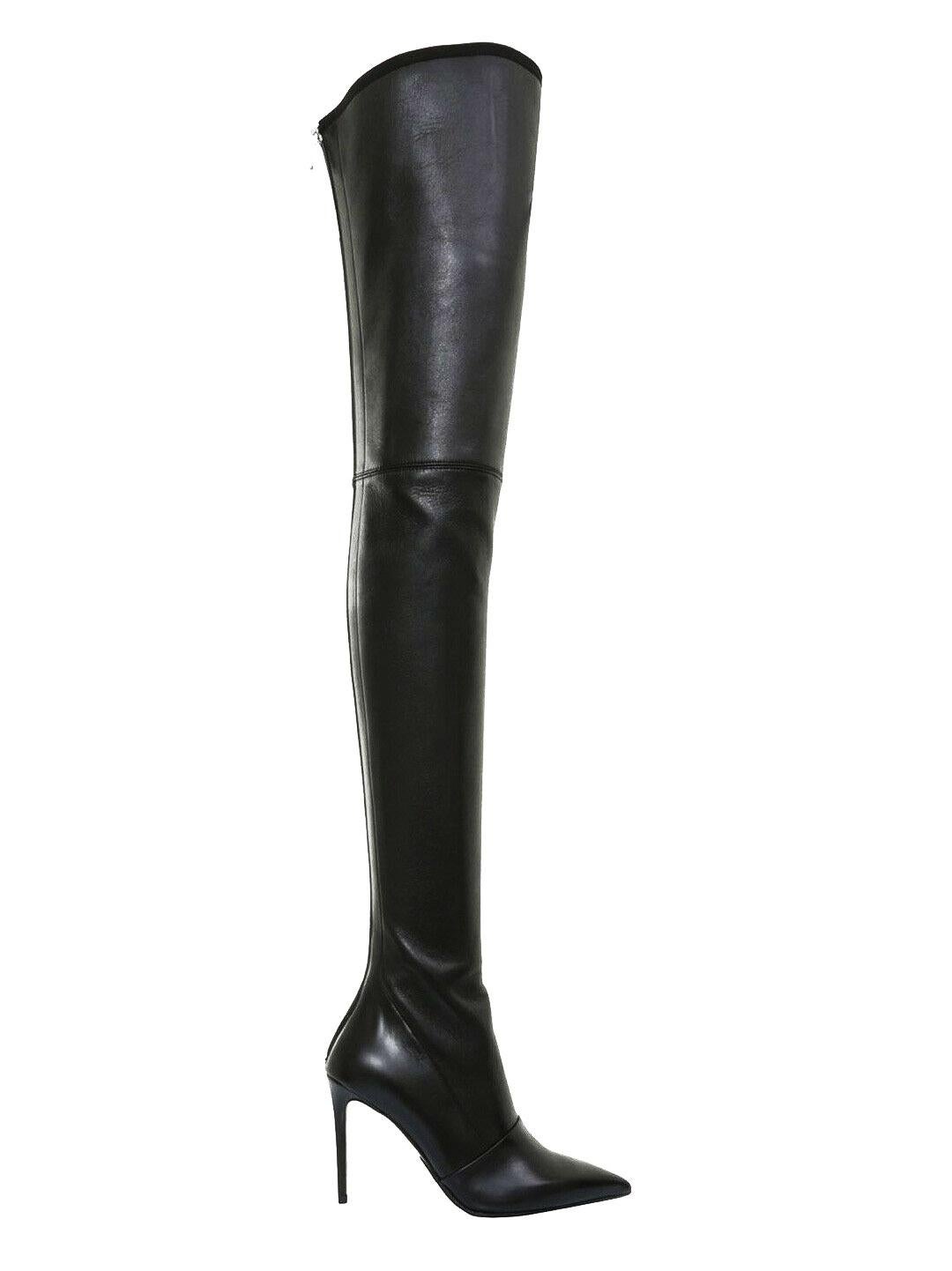 Nuevo Balmain Botas de tacón de aguja de piel elástica negra 36 37 37,5 38 en Nuevo estado para la venta en Montgomery, TX