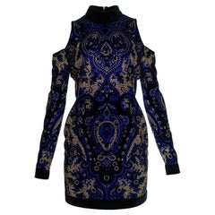 BALMAIN SCHWARZES MINIKLEID MIT VELVETbesatz AUS SCHWARZEM BALMAIN FR 40 - 8