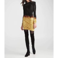 New BALMAIN Black Velvet Fire Cocktail Dress  FR42 US8-10