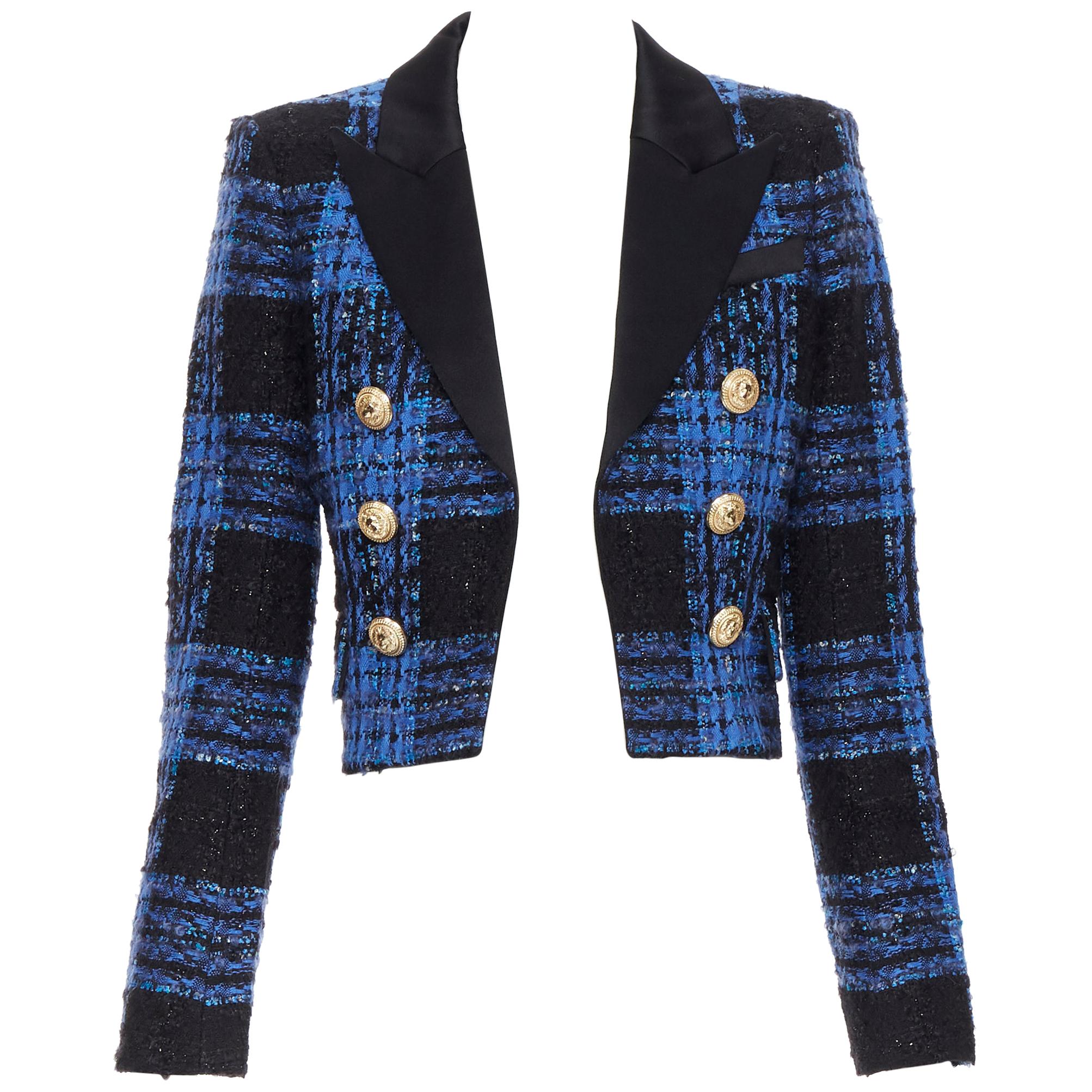 Blazer Balmain En Tweed Noir Texturé - Taille FR40 (US6/UK10) - Occasion Très Bon état