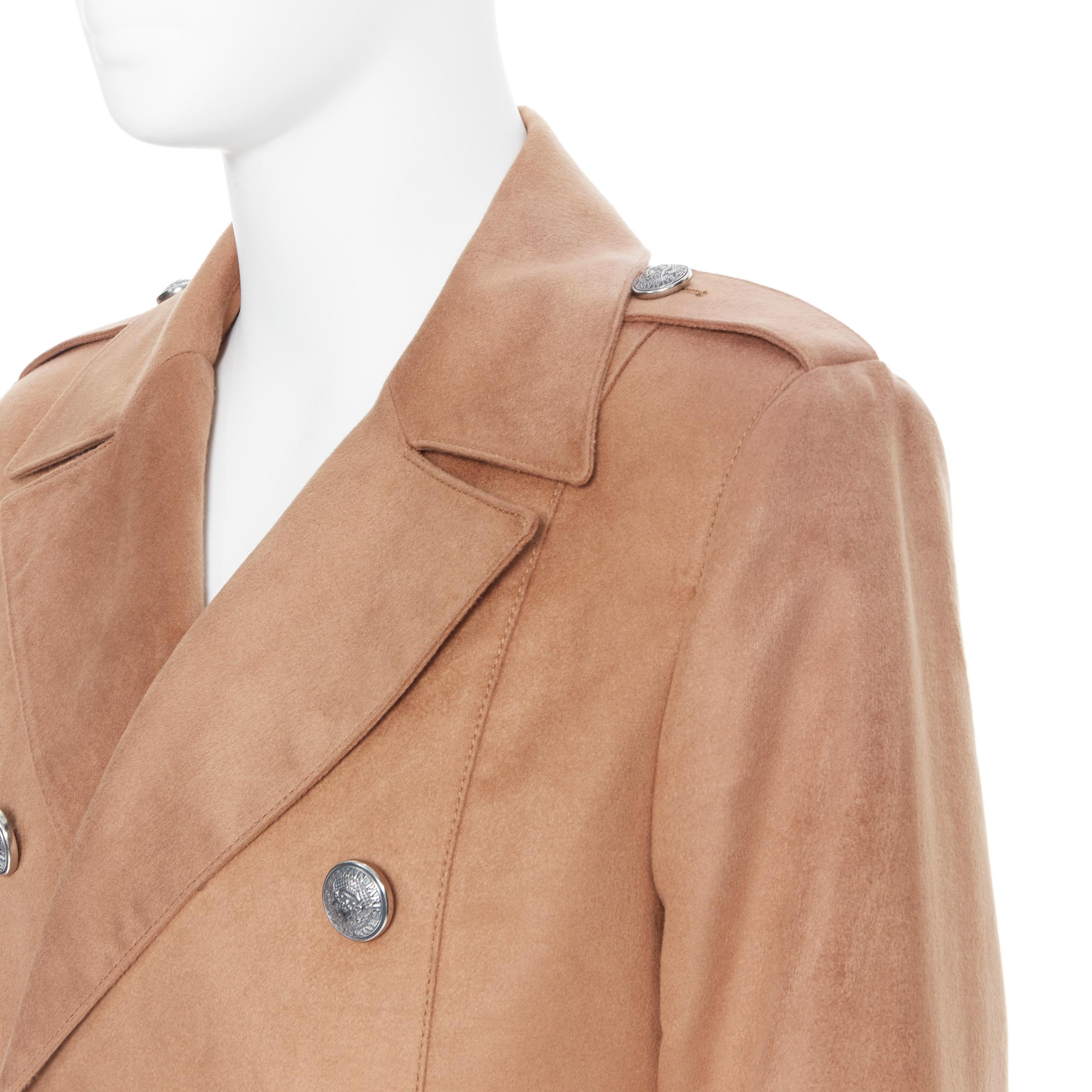 balmain camel coat