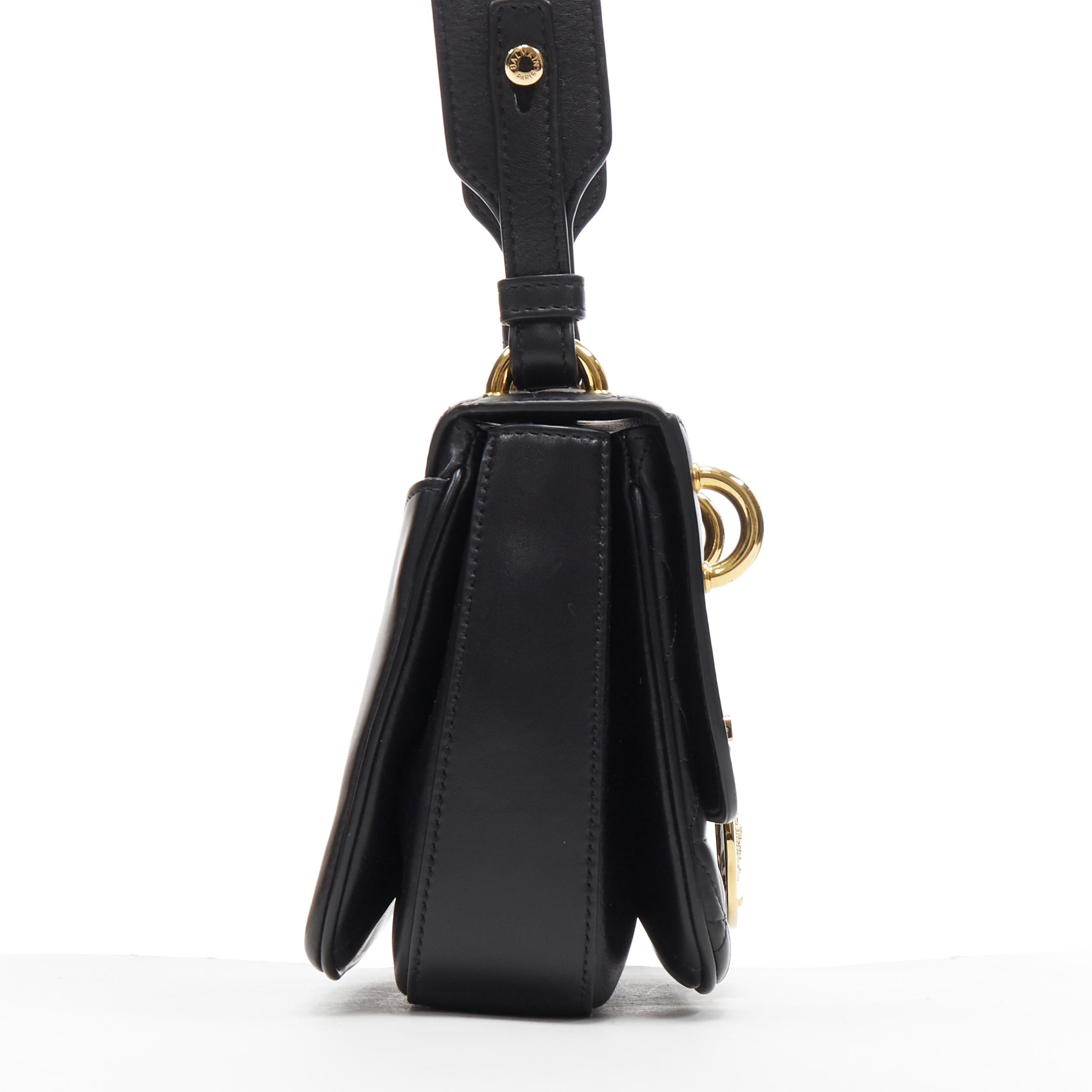nuova Balmain Renaissance nera trapuntata di diamanti con fibbia dorata, borsa a tracolla satchel In condizioni Nuovo a Hong Kong, NT