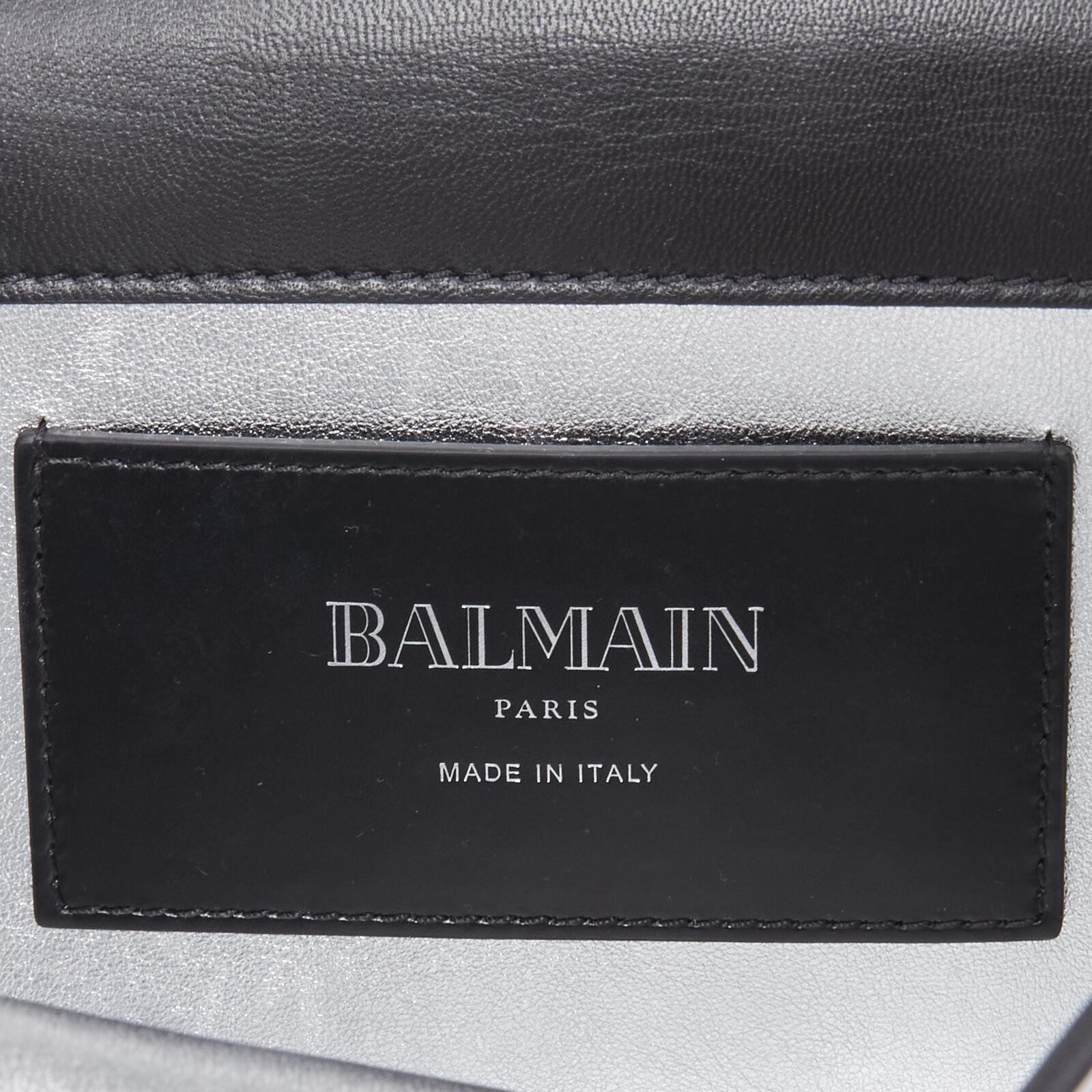new BALMAIN Ring Box 20 black white logo metal crossbody flap bag 4