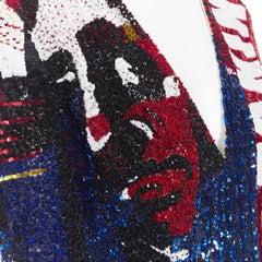 Neuer BALMAIN ROUSTEING mit weißer Paillettenstickerei  Kleid mit V-Ausschnitt FR38