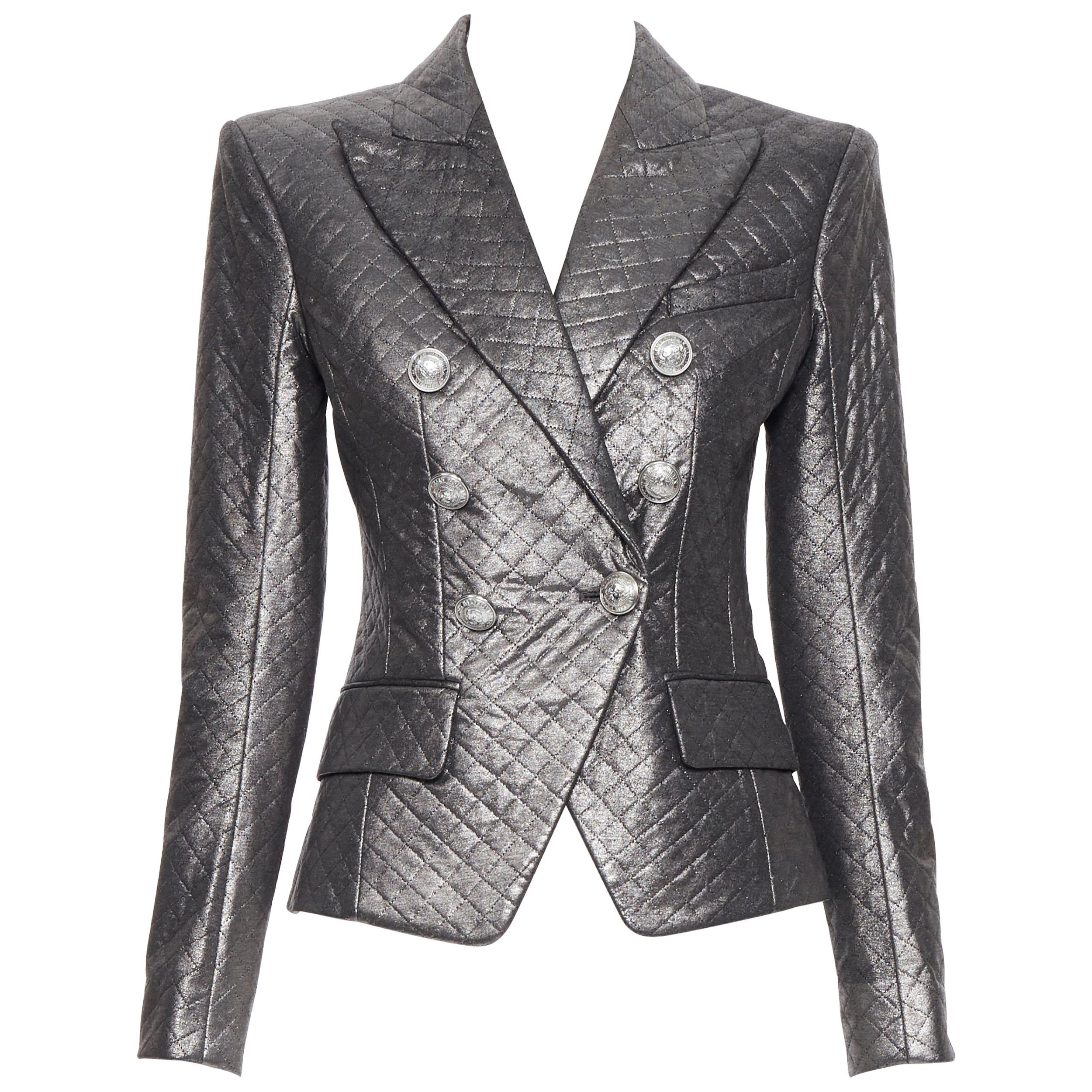 womens silver blazer jacket