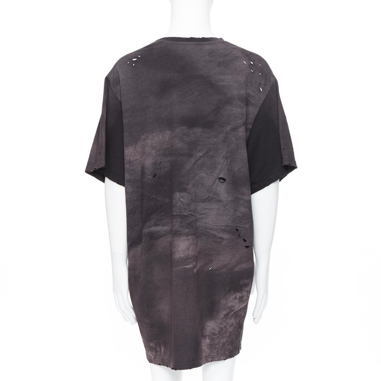 new BALMAIN washed wash black distressed vintage band logo