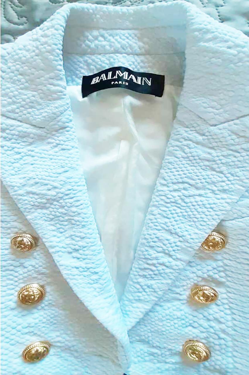 balmain white coat