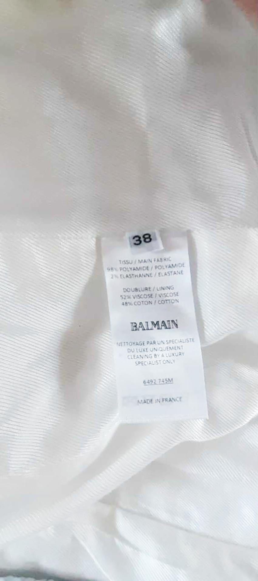 Gray New BALMAIN WHITE JACKET 38 - 6