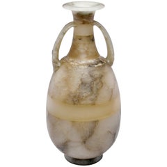 New Bardiglio Marble and Alabaster Amphora Form Vase