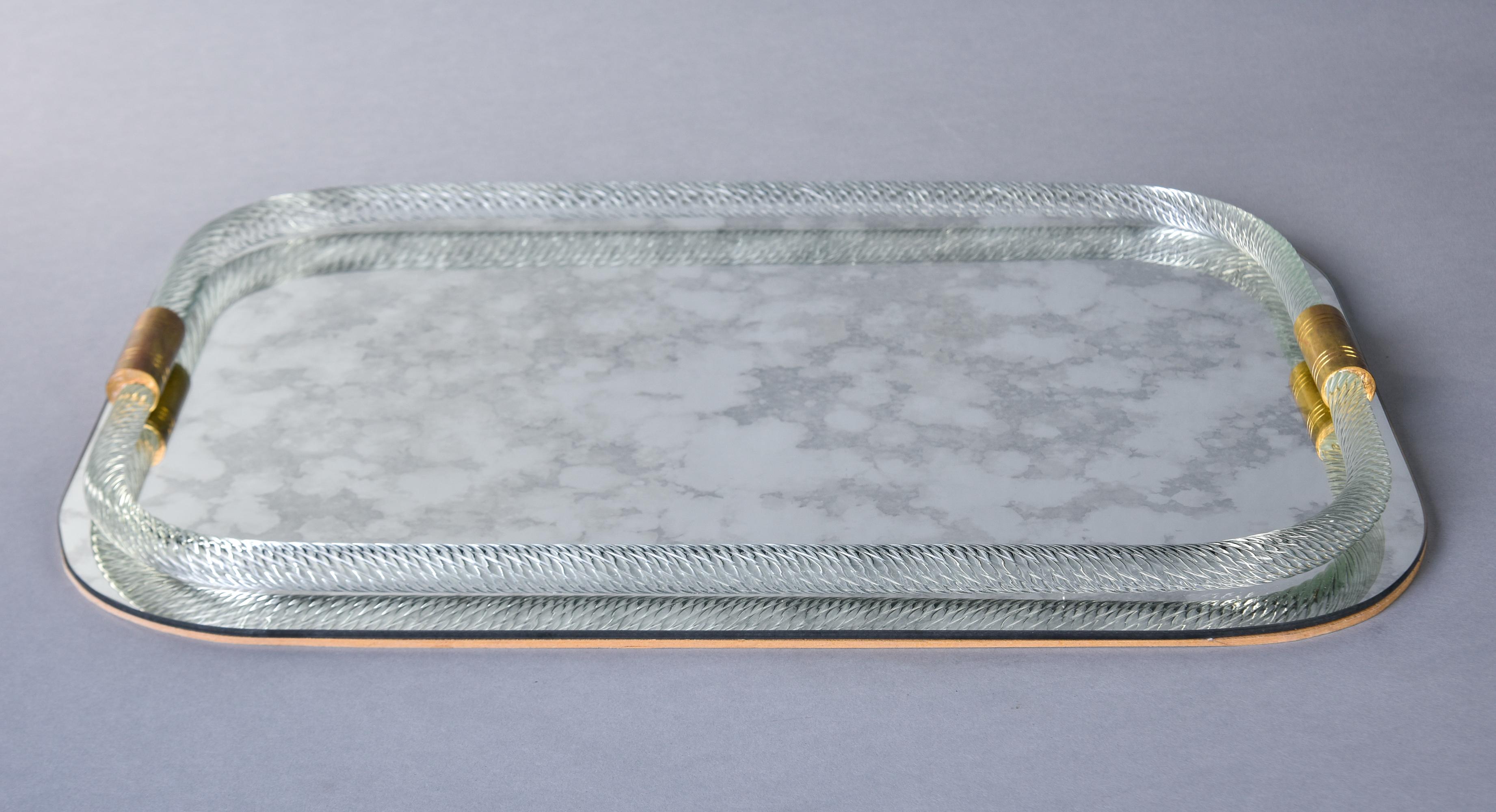 New Barovier Murano Glass and Mirrored Tray 7