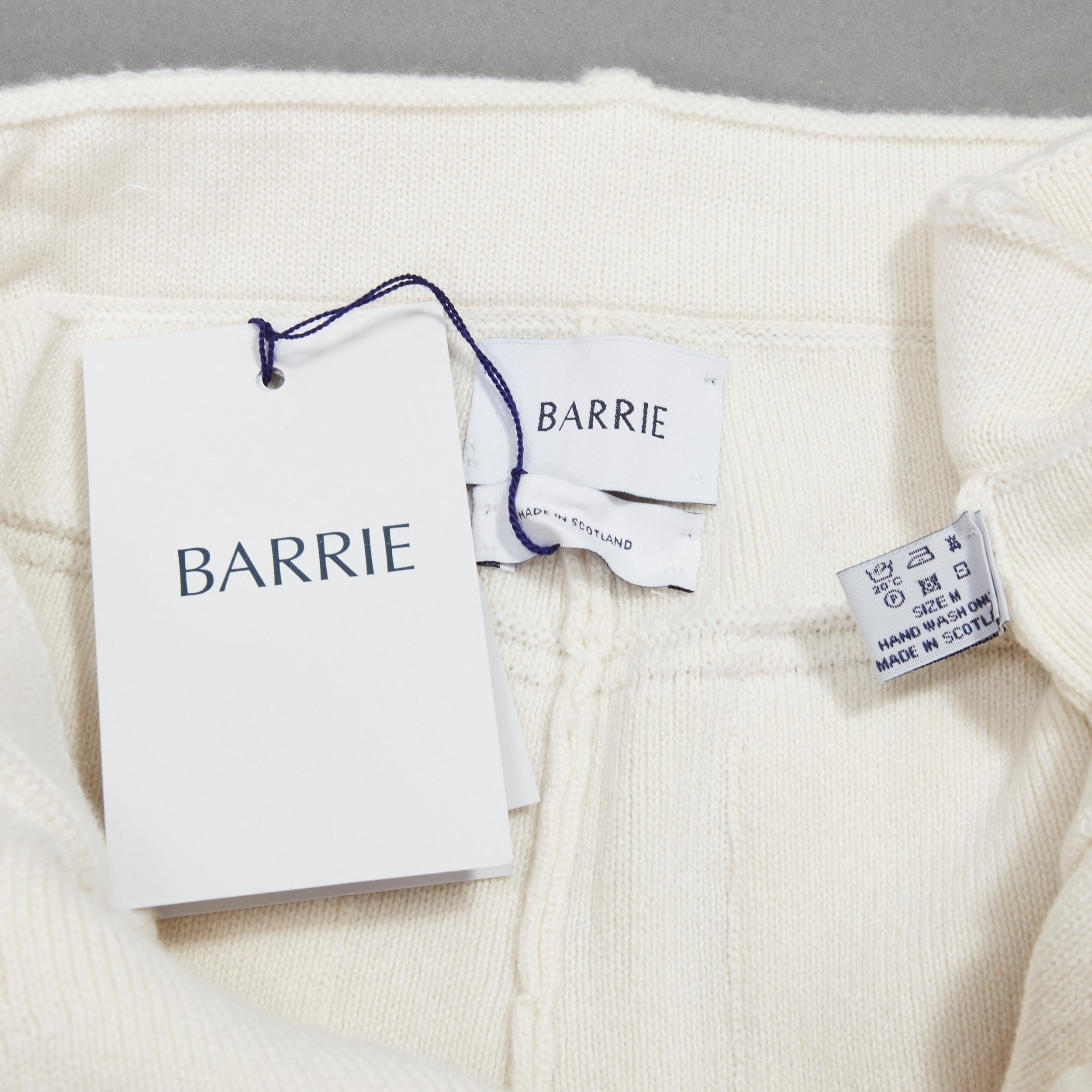 nouveau BARRIE Denim Suit cashmere cotton knit ivory short M en vente 5