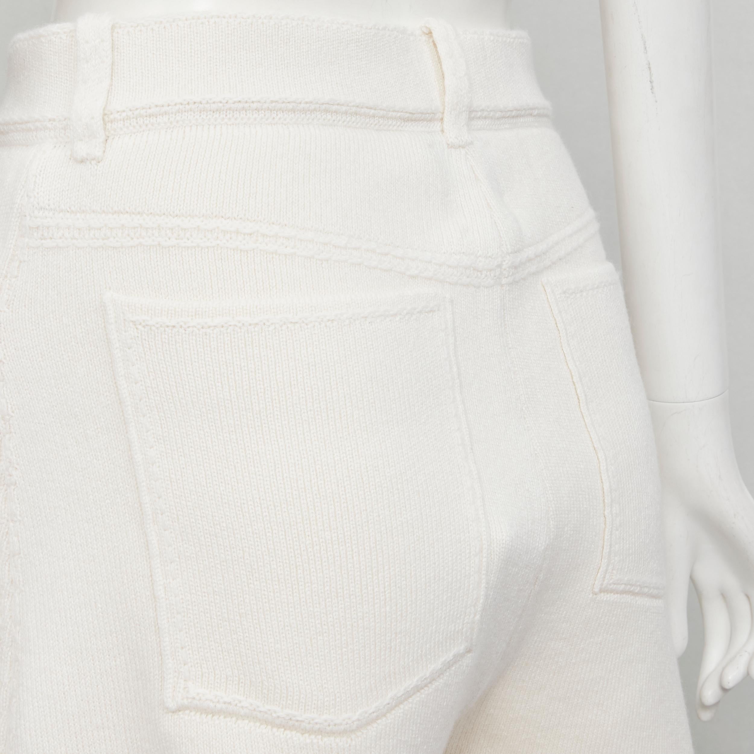 new BARRIE Denim Suit cashmere cotton knit ivory shorts M For Sale 3