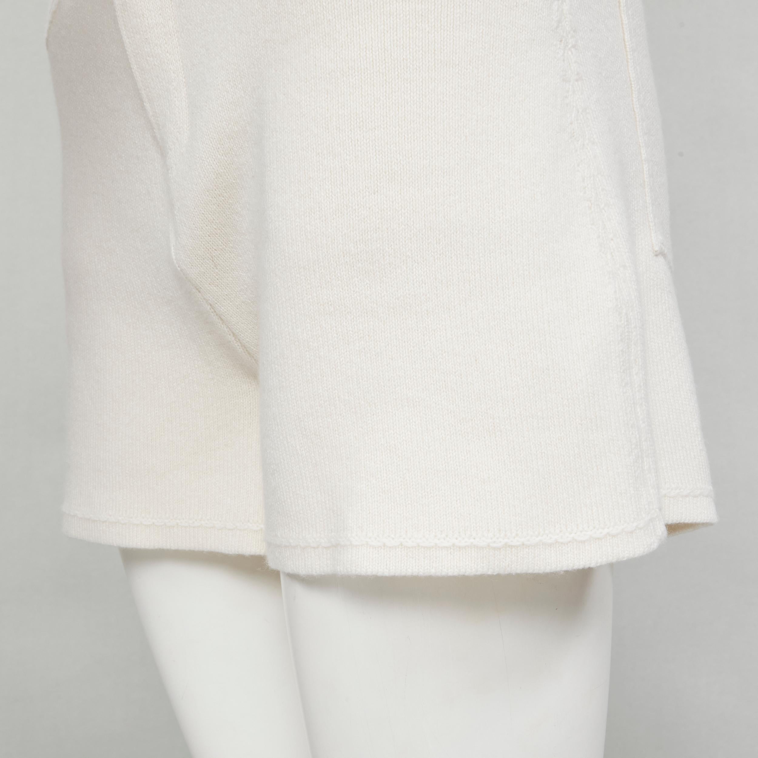 new BARRIE Denim Suit cashmere cotton knit ivory shorts M For Sale 4