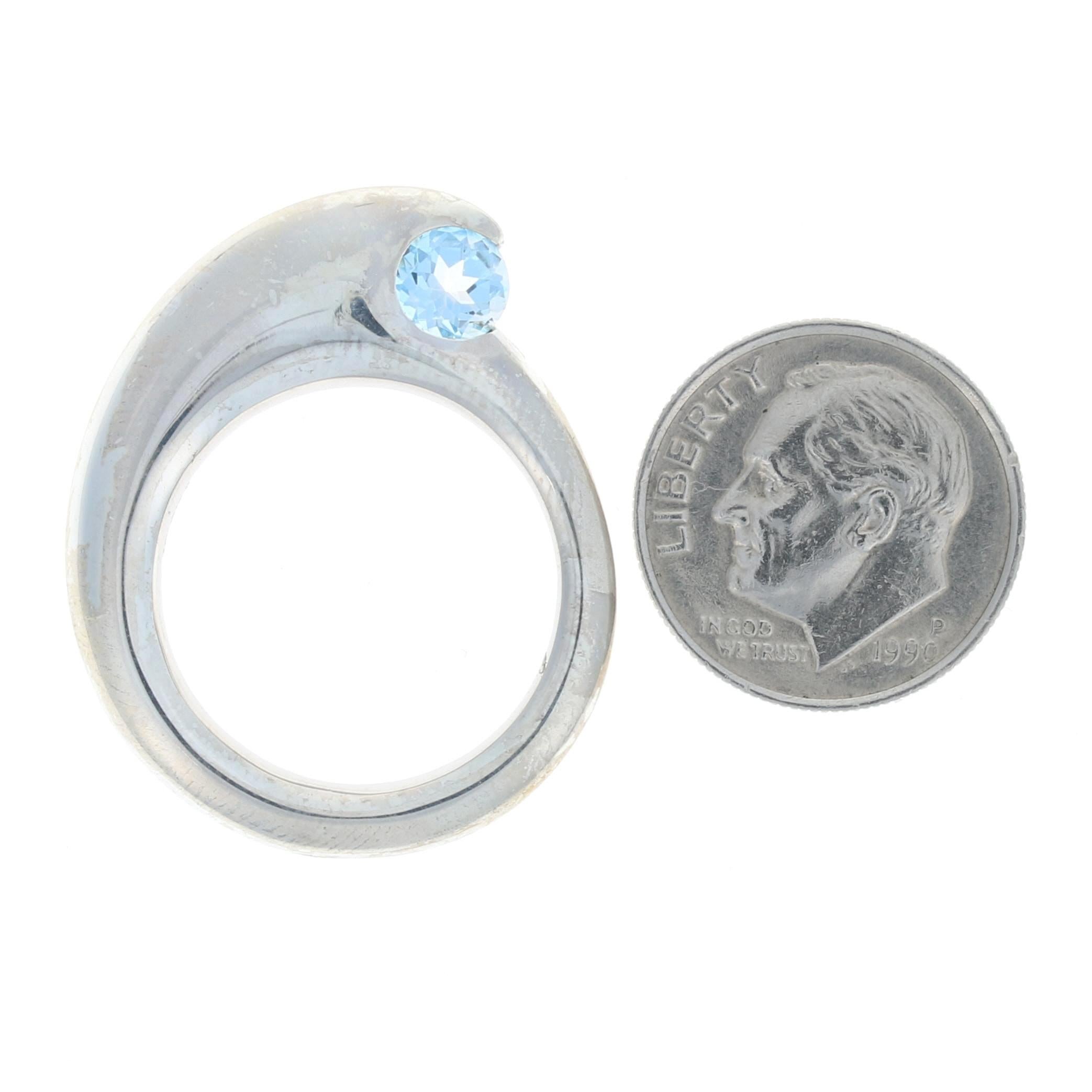 New Bastian Inverun Blue Topaz Ring / Pendant, Sterling Silver In New Condition For Sale In Greensboro, NC
