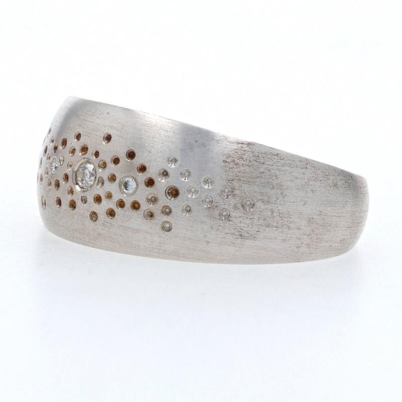 For Sale:  New Bastian Inverun Diamond Dust Ring, Satin Brushed Sterling Silver 7.75 Band 2