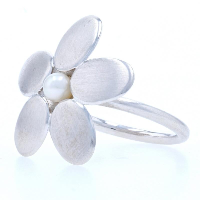 Bead New Bastian Inverun Flower Statement Ring, Pearl Sterling Silver 7.5 Floral