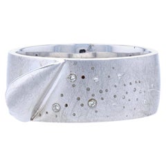 New Bastian Inverun Folded Band Ring, Sterling Silver Diamonds