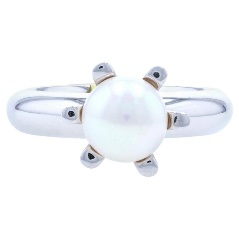 New Bastian Inverun Ring, Freshwater Pearl Solitaire Sterling Silver