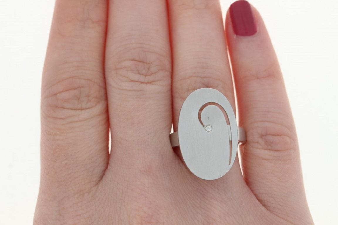 For Sale:  New Bastian Inverun Sterling Silver Diamond Swirl Ring Ladies Gift 2